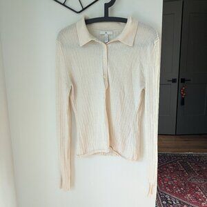 Merino wool knit button up